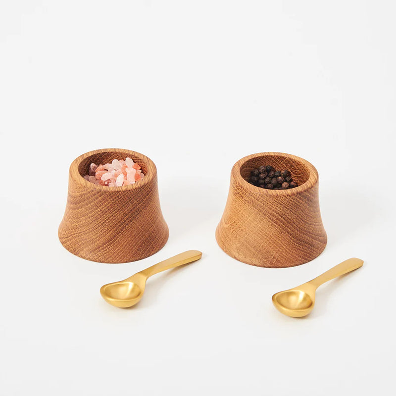 Pinch Bowls with Spoons Pair