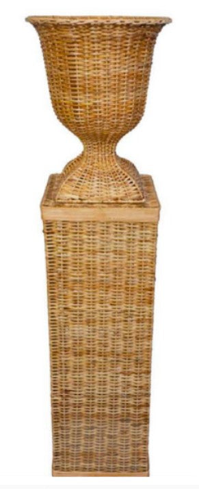 Astor Wicker Urn & Pedestal - Square