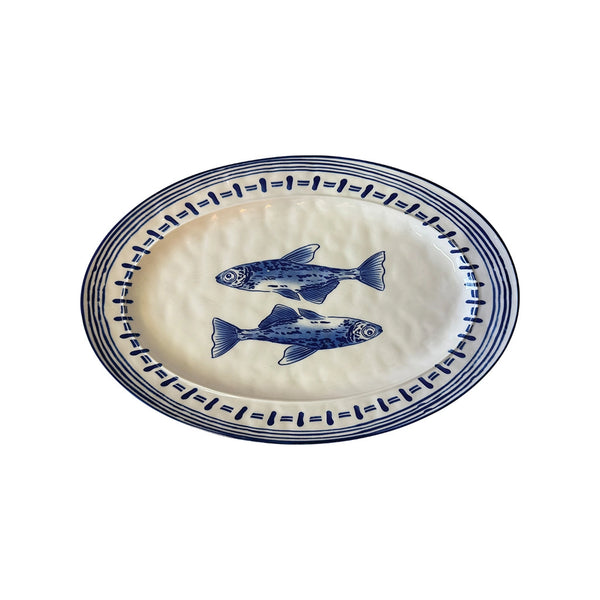 Oval Platter with Fish Motif