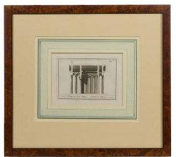 A Coffee Engraving of a Temple, Antique - Anecdote