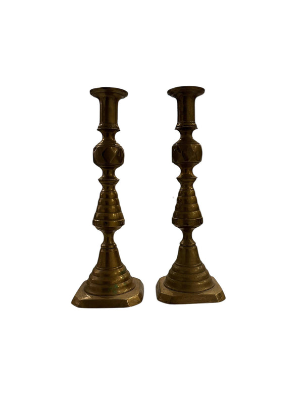 Antique Baroque Brass Candlesticks - Anecdote