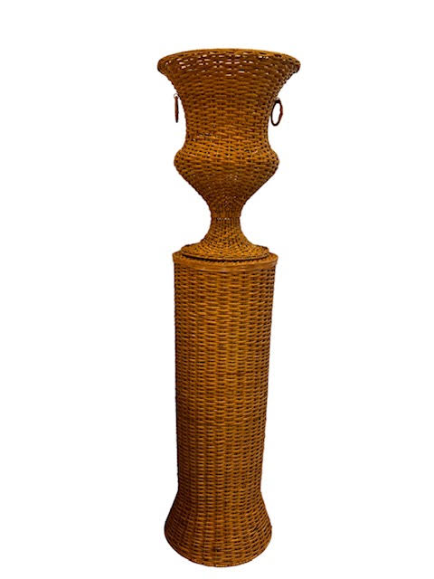 Astor Wicker Urn and Pedestal - Round - Anecdote