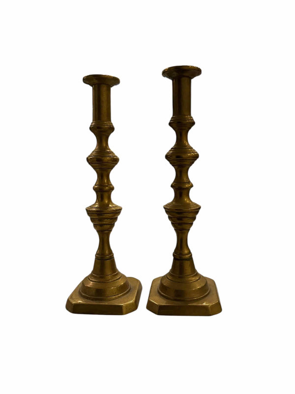 Baroque Brass Antique Candlesticks - Anecdote