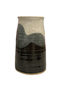 Black/Blue/White Glazed Pottery Vase - Anecdote