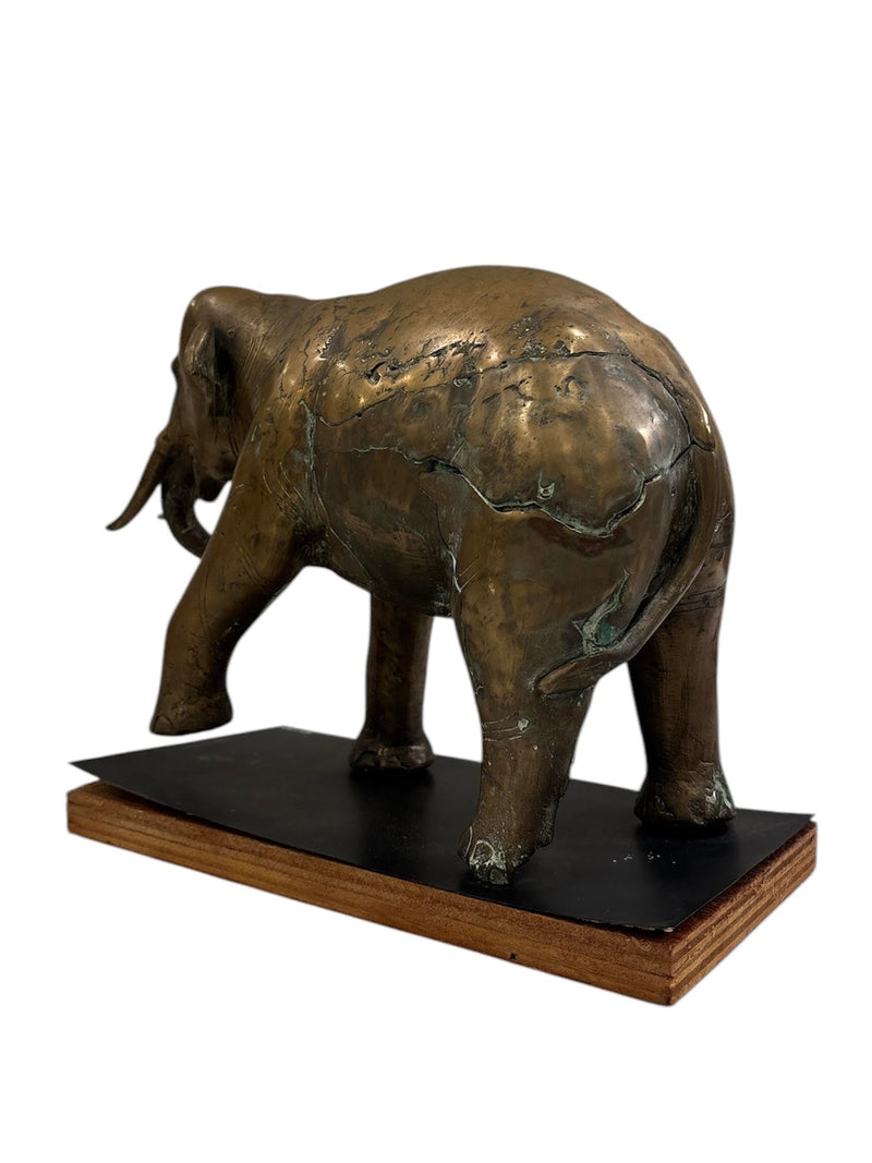 Burmese Bronze Elephant Statue, Vintage - Anecdote