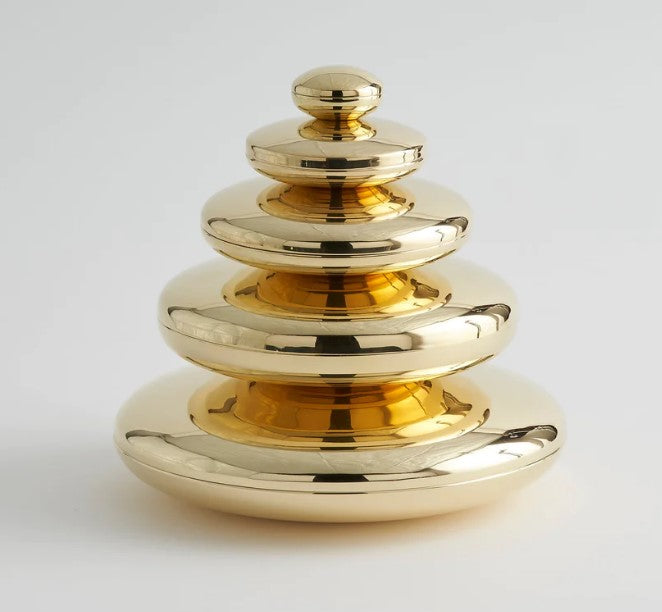 Flat Round Brass Nesting Boxes - Set of 5 - Anecdote