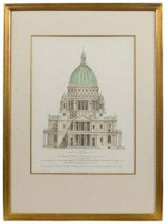 Hand Tinted Engraving of St. Paul's Church, Antique - Anecdote