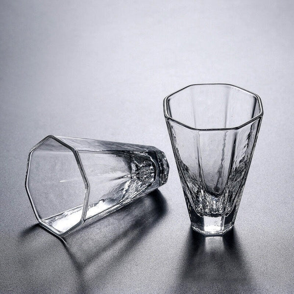 Handmade Tall Polygon Glass Tea Cups - Anecdote