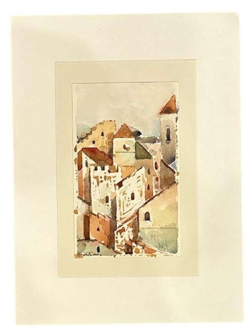 Italian Watercolor on Paper - Anecdote