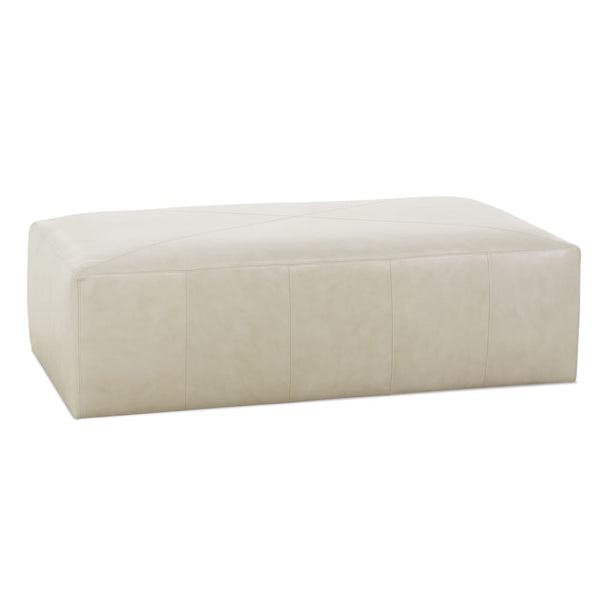 Miles Rectangular Leather Ottoman - Anecdote