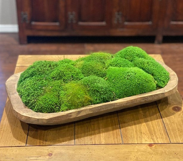 Wide Dough Bowl filled with Preserved Moss