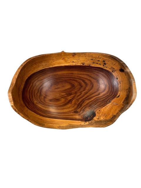 Oval Carved Wooden Bowl - Anecdote