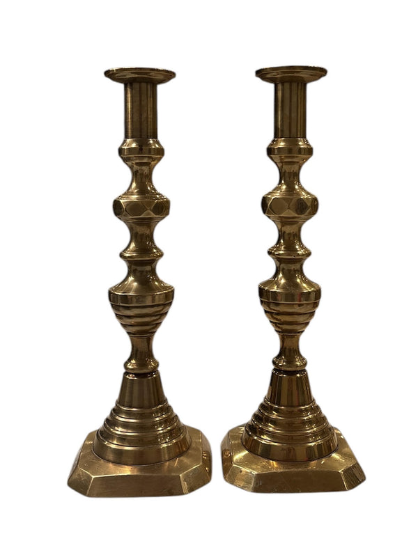 Pair of Brass Candlesticks, Vintage - Anecdote