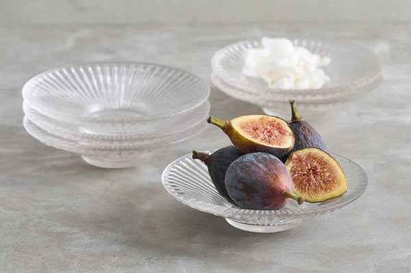 Pressed Clear Glass Small Plates - Set of 6 - Anecdote