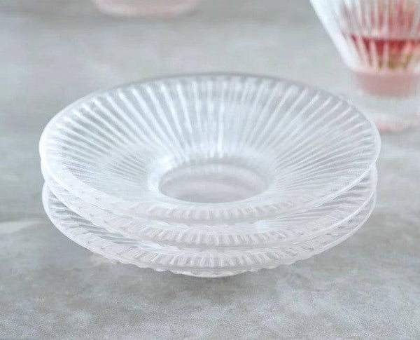 Pressed Clear Glass Small Plates - Set of 6 - Anecdote