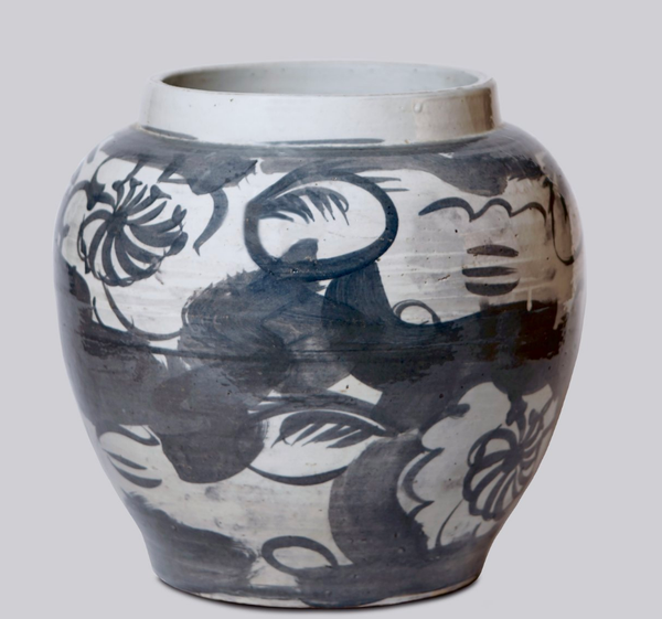 Rustic Floral Porcelain Pot - Anecdote