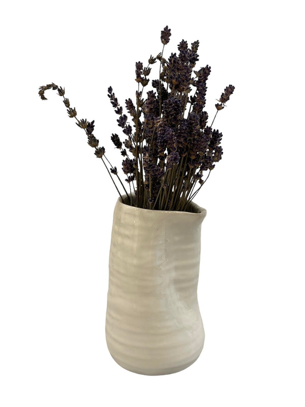 Tegan 6" White Ceramic Vase - Anecdote