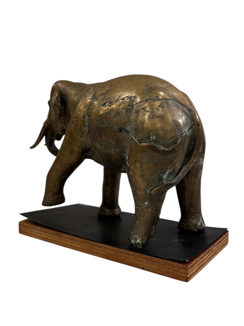 Burmese Bronze Elephant Statue, Vintage