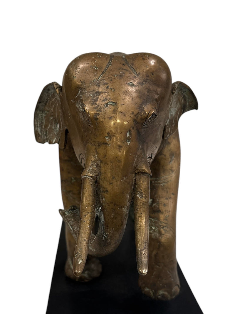 Burmese Bronze Elephant Statue, Vintage