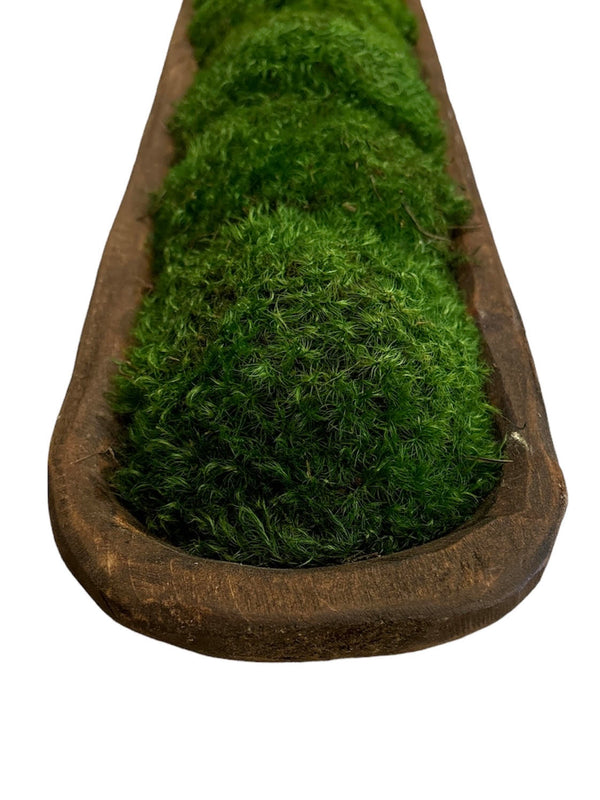 Long Slender Dough Bowl with Moss