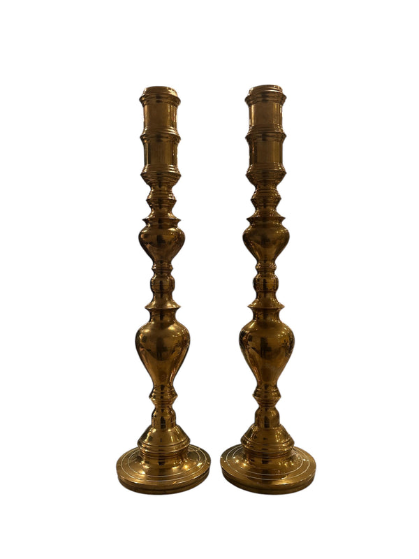 Vintage Brass Floor Candle Holder