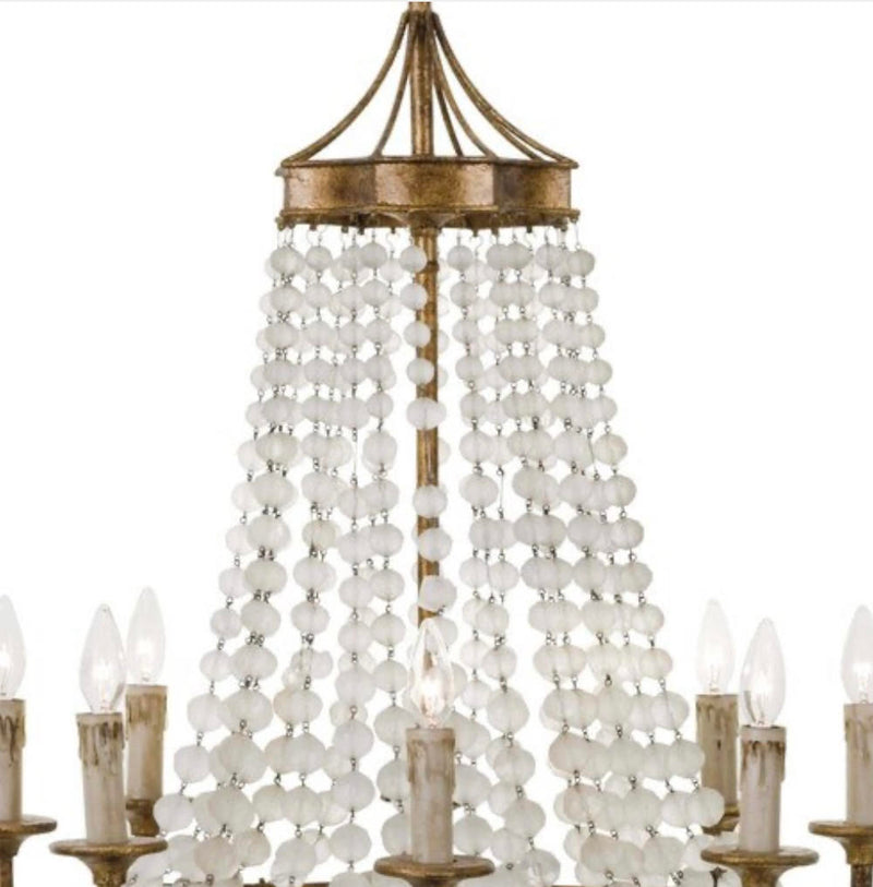 Frosted Crystal Bead Chandelier