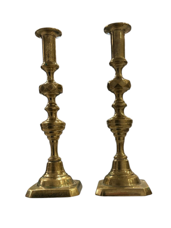 Baroque Brass Candlesticks, Antique