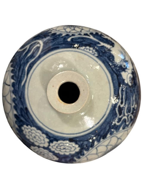 Blue and White Mei Ping Dragon Vase