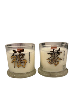 Vintage Glassware from Neiman Marcus with Wood Wick Candle - Anecdote