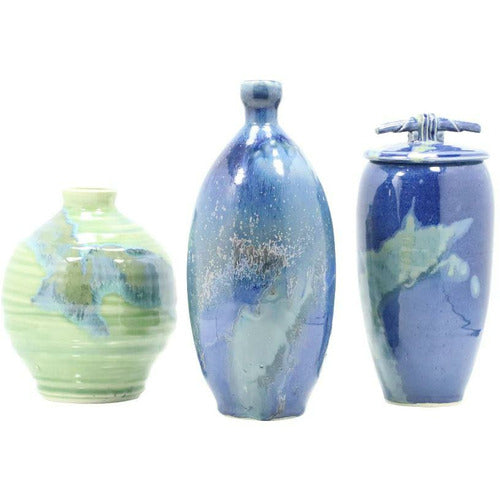 Studio Art Pottery Glazed Vases