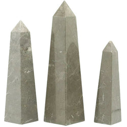 Trio of Polished Marble Obelisks