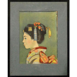 Quality Antique Watercolor Portrait Chinese Girl