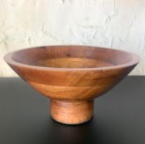 Footed Wooden Bowl