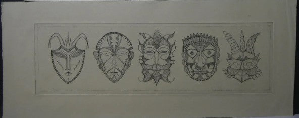 Robert Klunk Etchings Dancing Figures & Masks