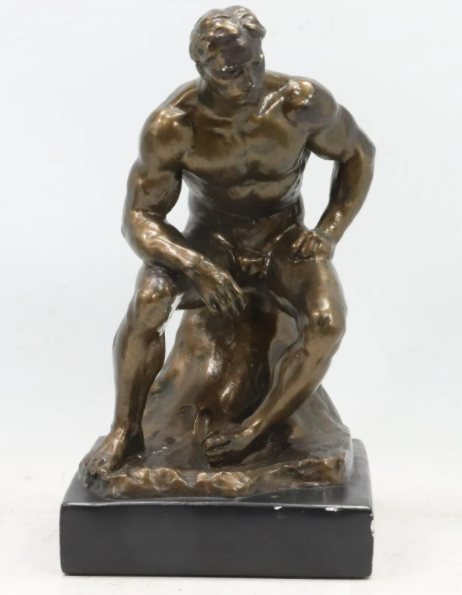 Nude Male Sculpture Signed ALVA by Sergey Erlanbekov