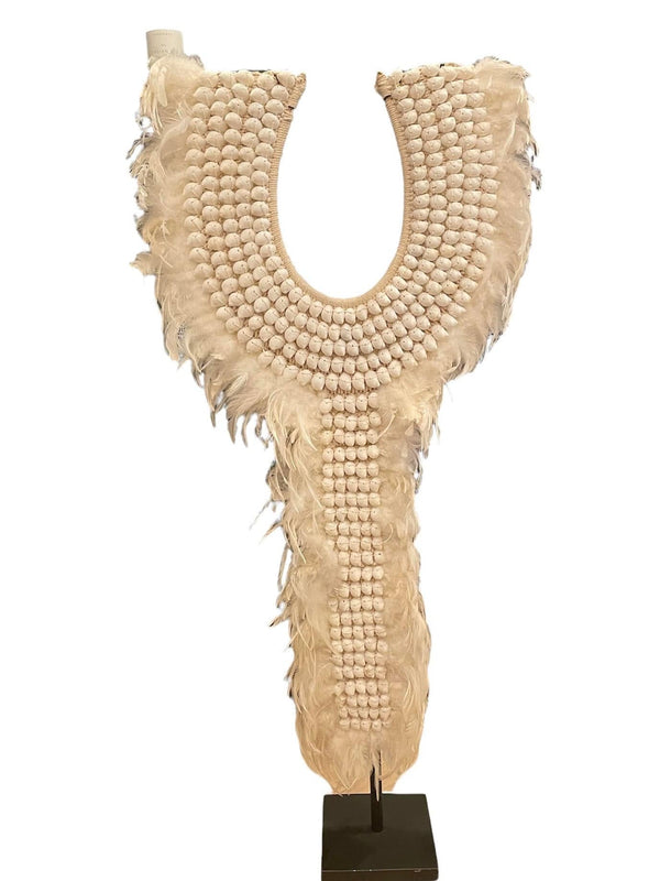 African Beaded Necklace with Feathers - Anecdote