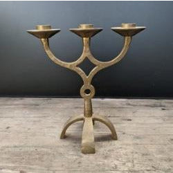 Vintage Brutalist Brass Candlestick