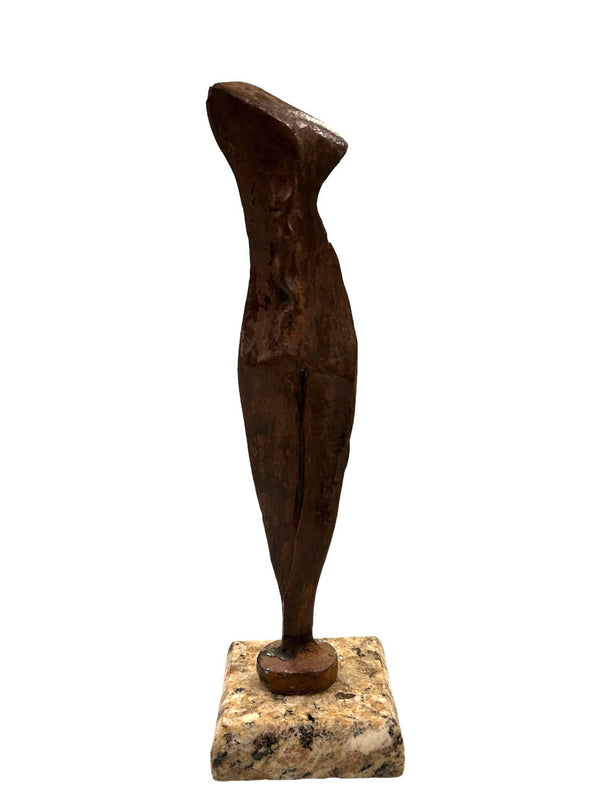 Bronze Nude Torso Statue on Marble Pedestal - Anecdote