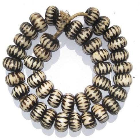 Large Chevron Design Batik Bone Beads - Anecdote