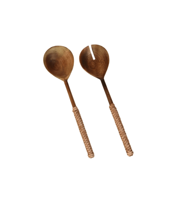 Leather Wrapped Salad Servers - Anecdote