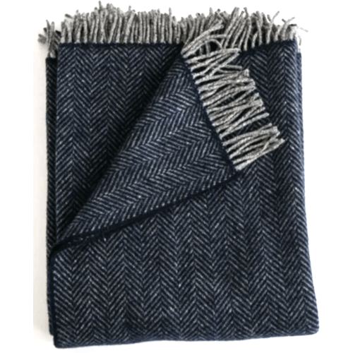 Merino Cashmere Herringbone Throw - Anecdote