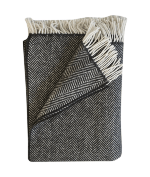 Merino Cashmere Herringbone Throw - Anecdote