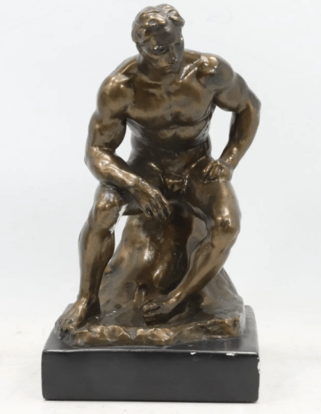 Nude Male Sculpture Signed ALVA by Sergey Erlanbekov - Anecdote