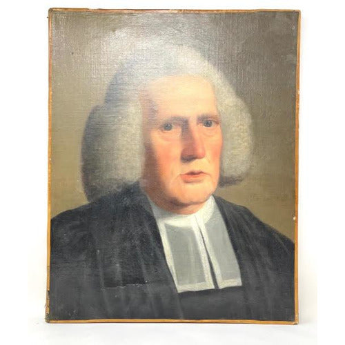 Rev. Moses Browne, Vintage Oil on Canvas