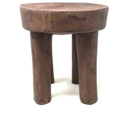 Vintage African Round Stool (4 Legs)