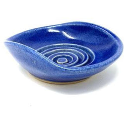 Blue Pottery Pinched Trinket Dish