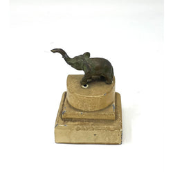 Vintage Bronze Elephant on Pedestal